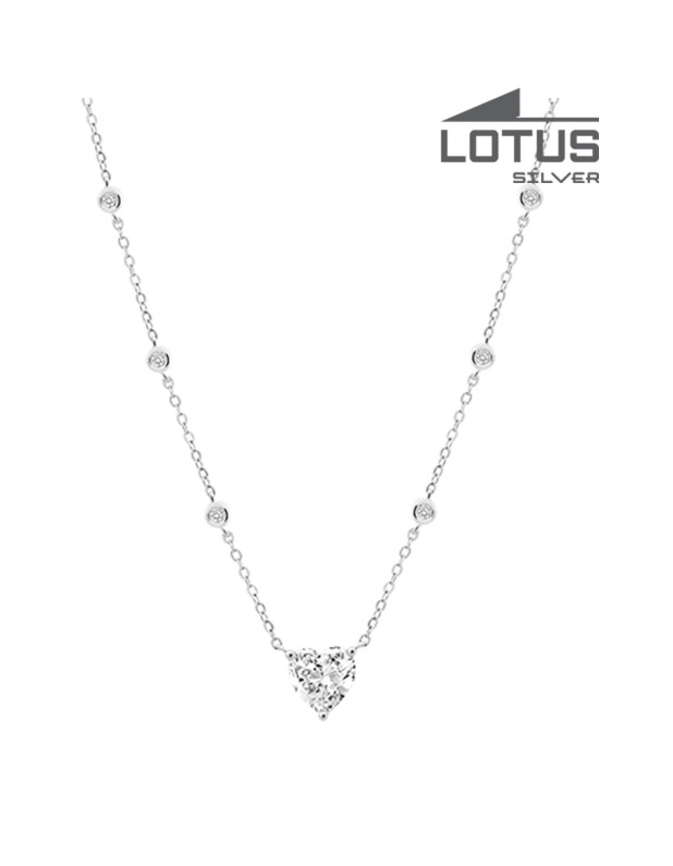 LOTUS SILVER HEART NECKLACE